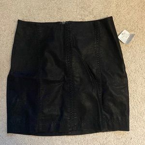 Free People Leather Mini Skirt Never Worn